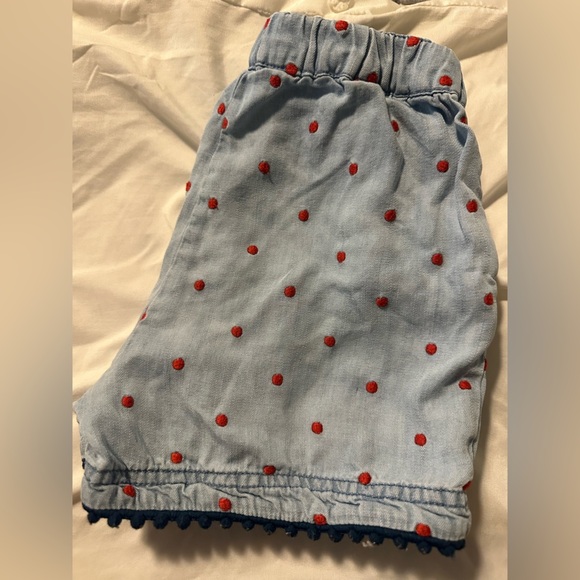 Matilda Jane Cameron Chambray Soft Denim Shorts Red Polka Dot Girl’s Size 6 - Picture 8 of 8